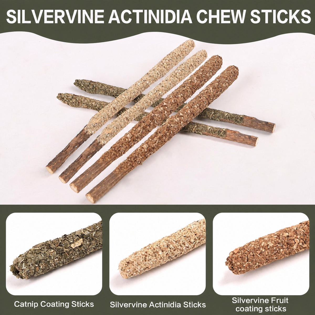 Purrvine- Silvervine Dental Chew Sticks with Catnip, 10 Count